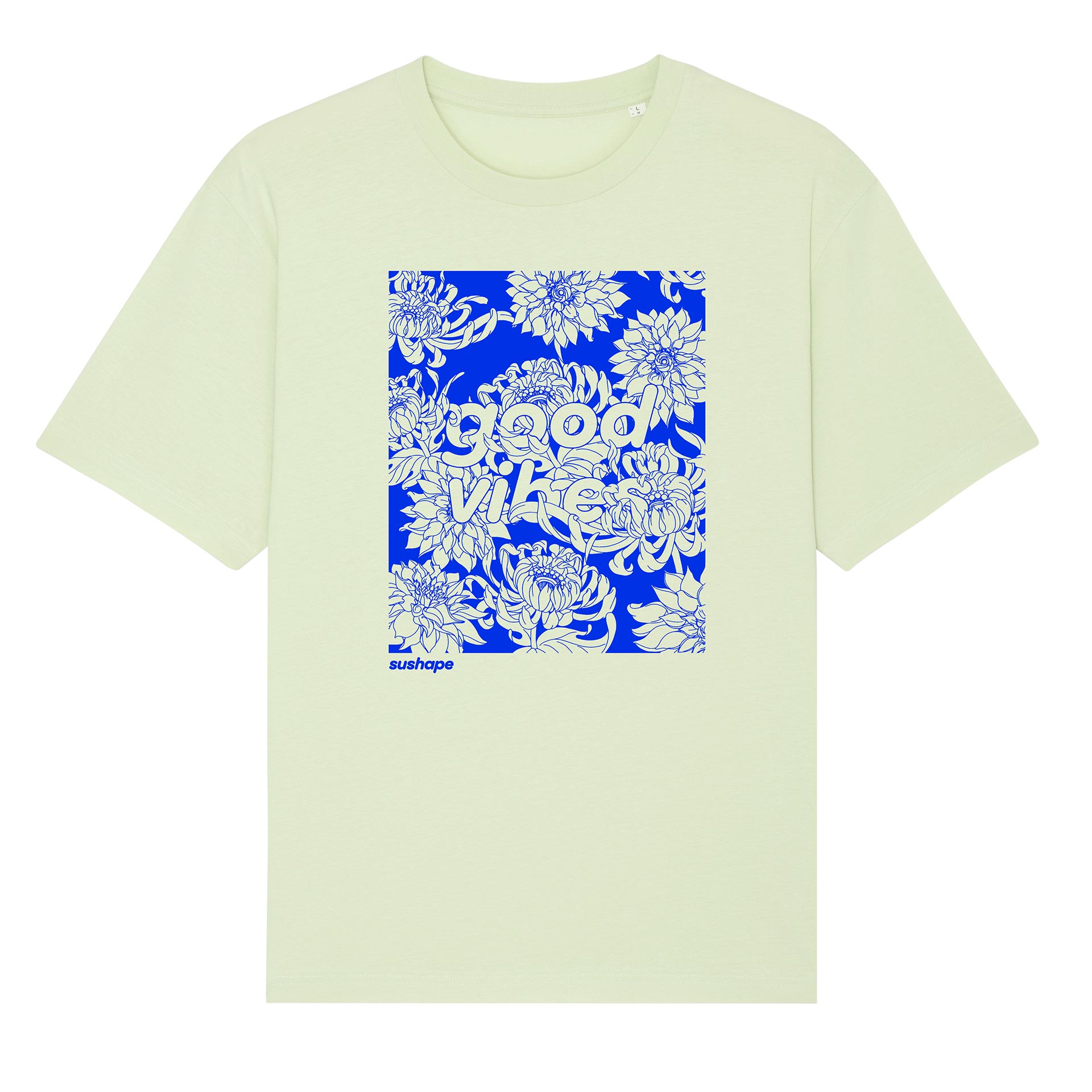 TenStickers - T-shirts Blue Flower Design T-Shirt